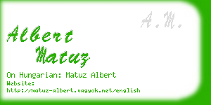 albert matuz business card